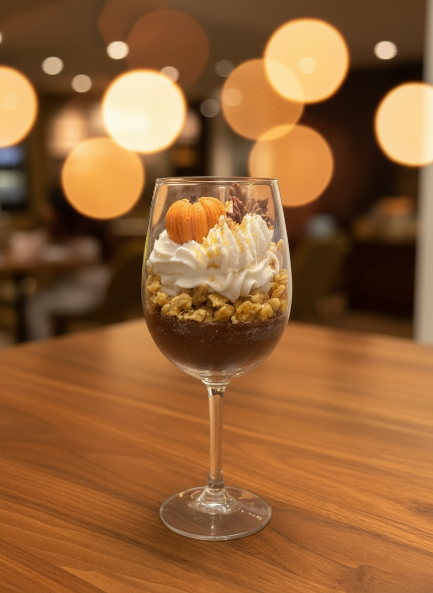 Professional dessert photo with ambient lighting