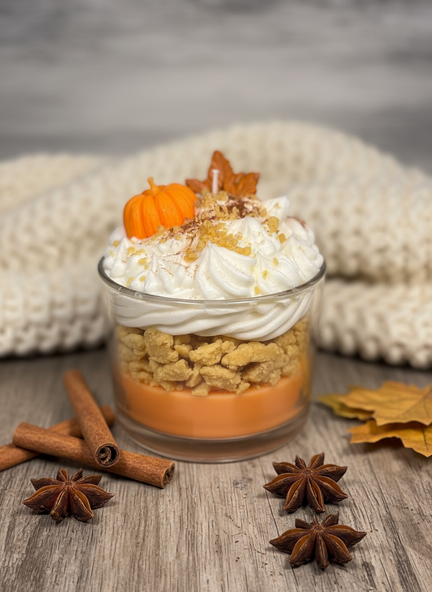 Spice Latte candle in a cozy autumn setting